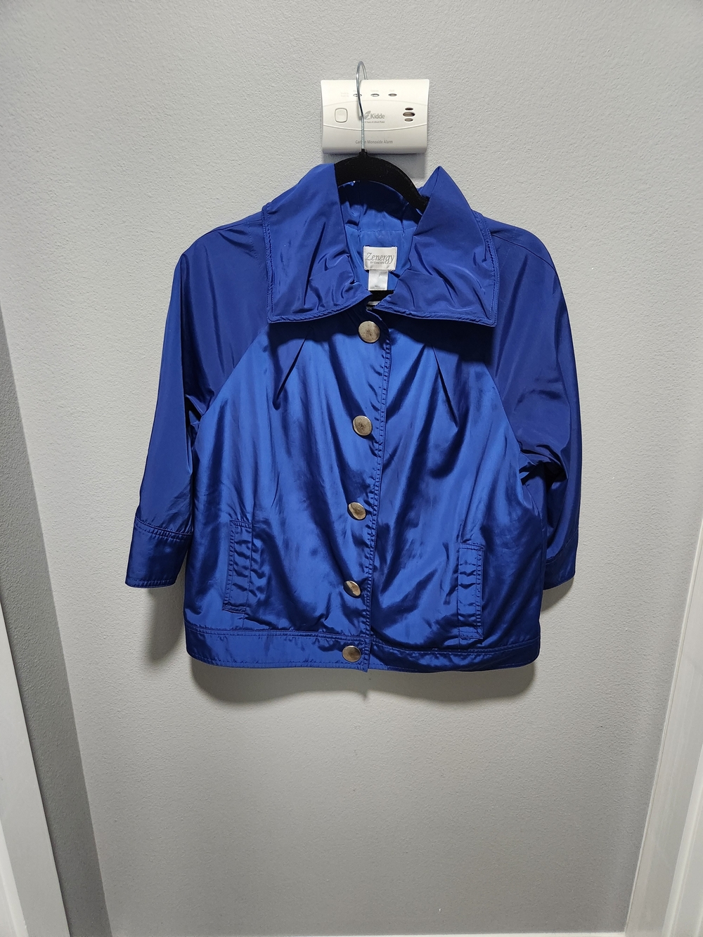 a.n.a Children’s Shiny Blue Button-Front Jacket